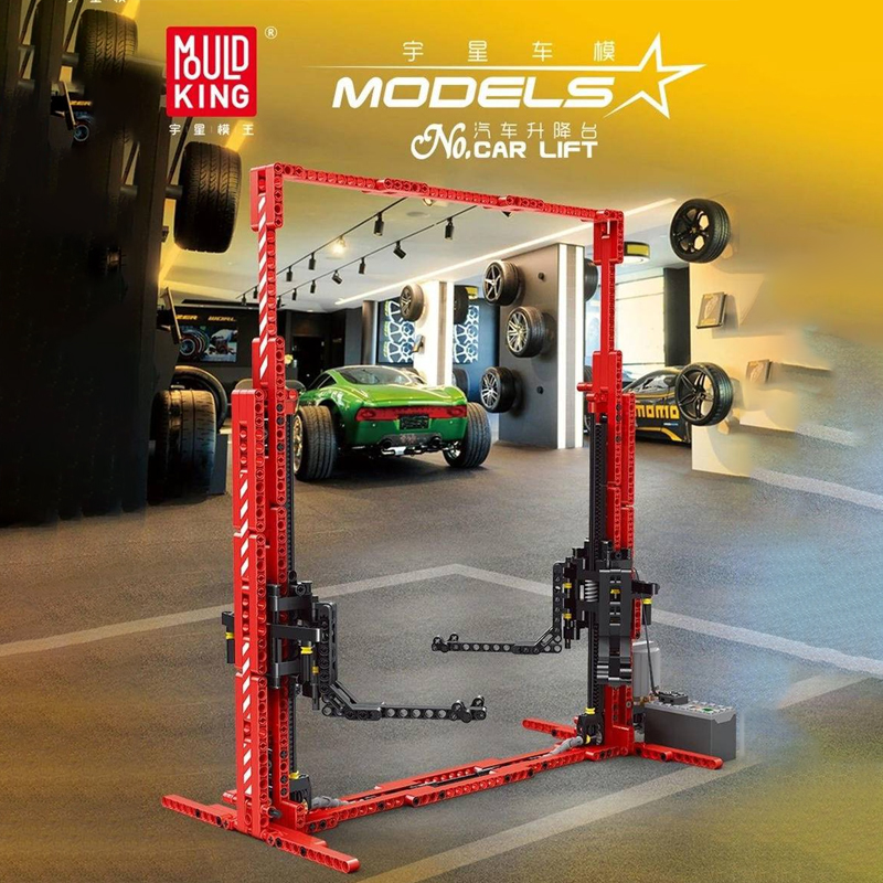 mouldking 13053 moc 3054 double column car lift 18 with 537 pieces - LEPIN Germany