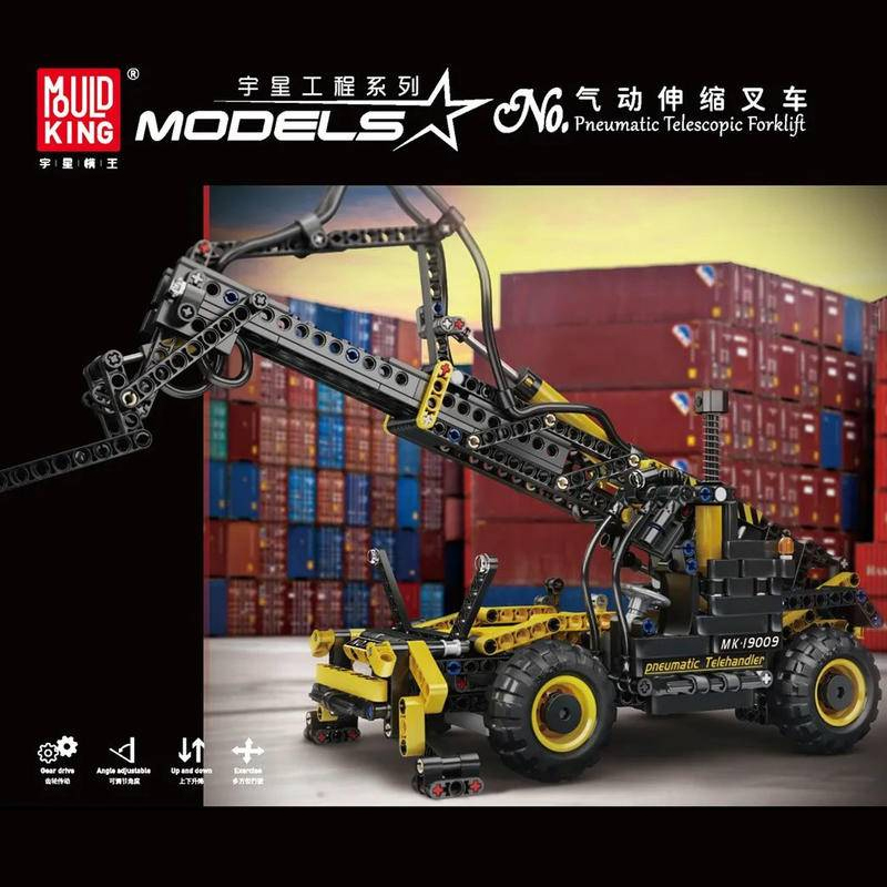 mouldking 19009 pneumatic telescopic forklift with 803 pieces - LEPIN Germany