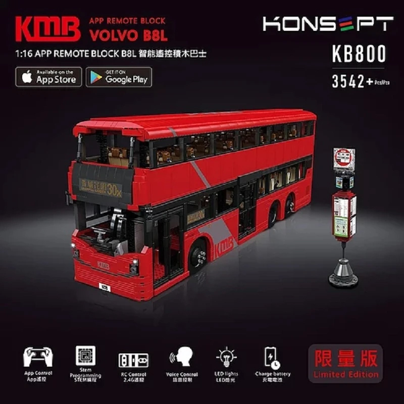 mouldking kb800 volvo b8l bus with rc with 3542 pieces - LEPIN Germany