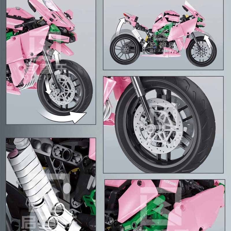 qizhile 85002 kawasoki super motorbike pink color 2877 - LEPIN Germany