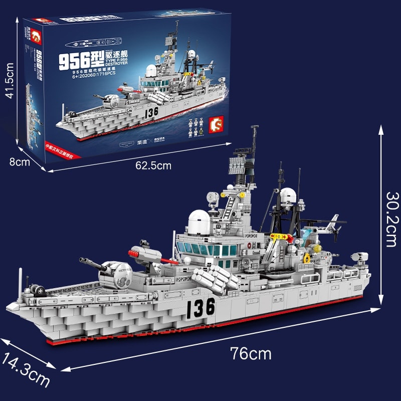 sembo 202060 type 956 modern destroyer battleship 3990 - LEPIN Germany