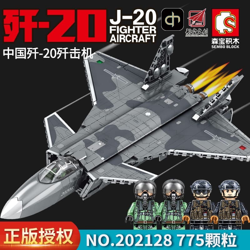 sembo 202128 j 20 fighter aircraft 3168 - LEPIN Germany