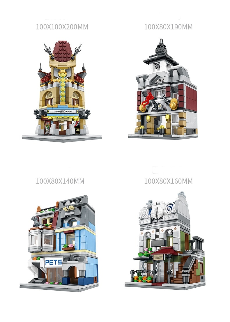 sembo 4 in 1 modular building pet shop paris restaurants fire department palace theater sd6300123 1444 - LEPIN Germany