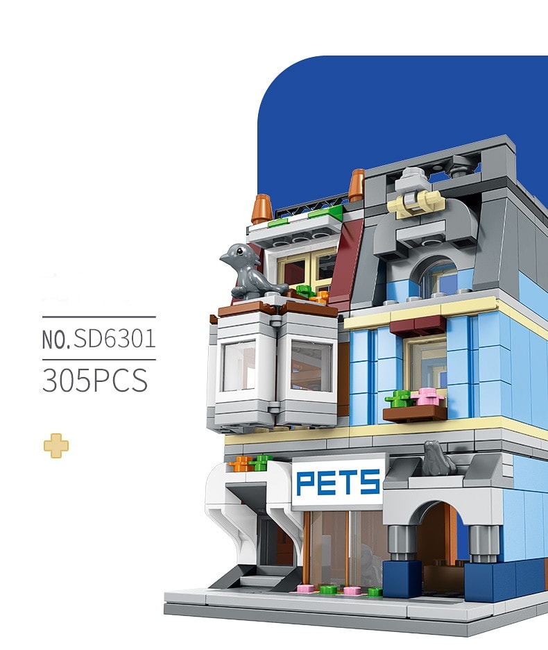 sembo 4 in 1 modular building pet shop paris restaurants fire department palace theater sd6300123 2027 - LEPIN Germany