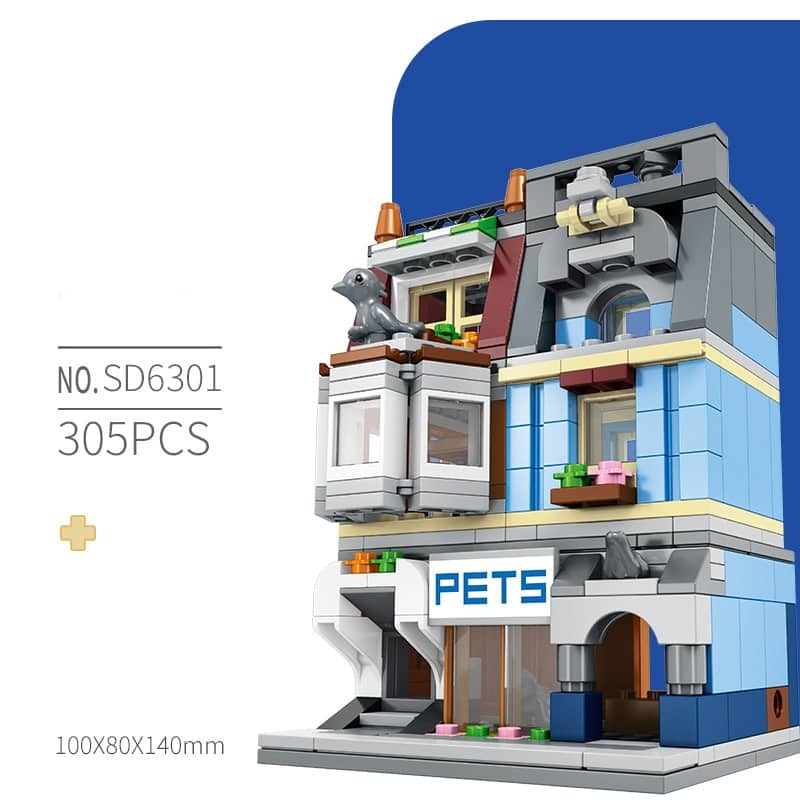 sembo 4 in 1 modular building pet shop paris restaurants fire department palace theater sd6300123 2351 - LEPIN Germany
