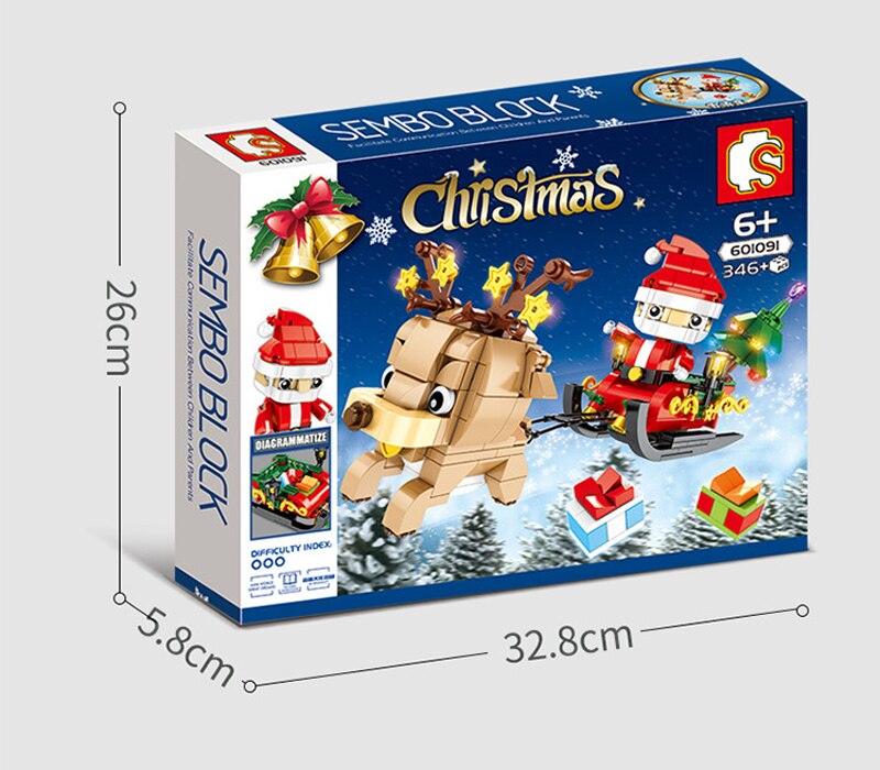 sembo 601091 christmas santa claus and reindeer 4665 - LEPIN Germany