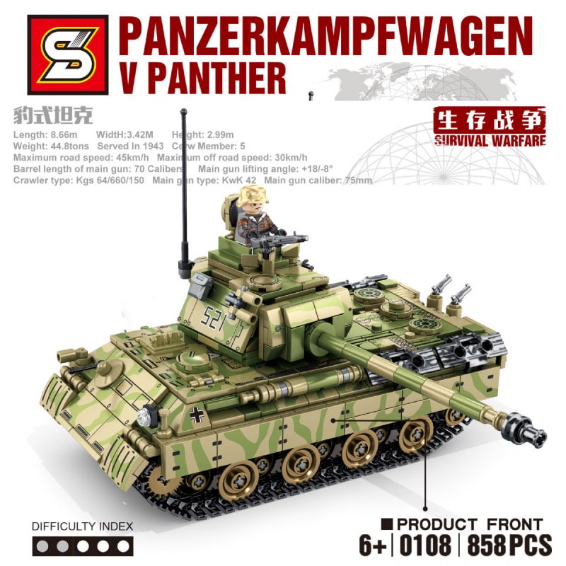 sy 0108 panzerkampfwagen v panther 5238 - LEPIN Germany