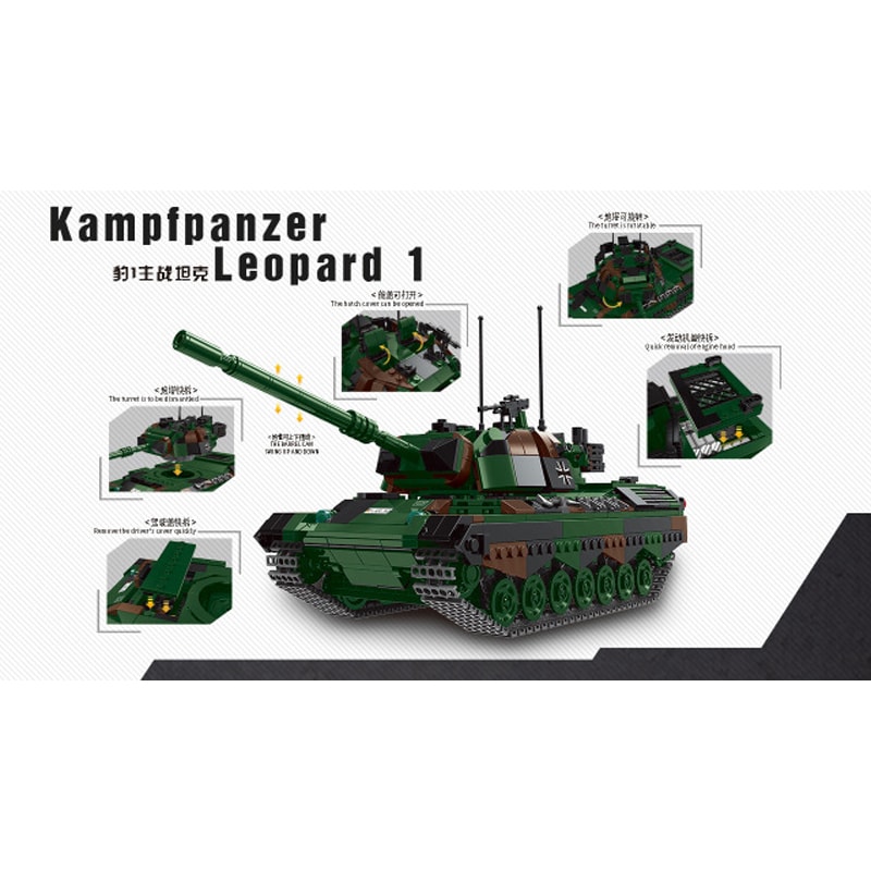 xingbao xb 06049 german leopard 1 main battle tank 7212 - LEPIN Germany