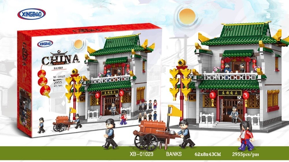 xingbao xb 01023 the old style bank chinese building 1332 - LEPIN Germany
