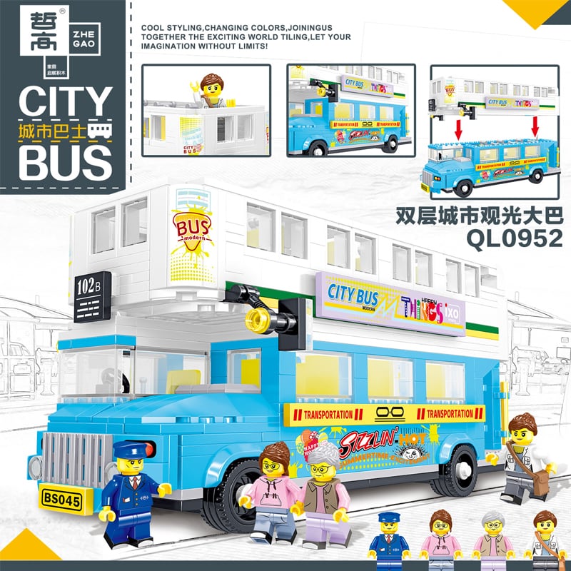 zhegao ql0952 city bus double decker city sightseeing bus 3542 - LEPIN Germany