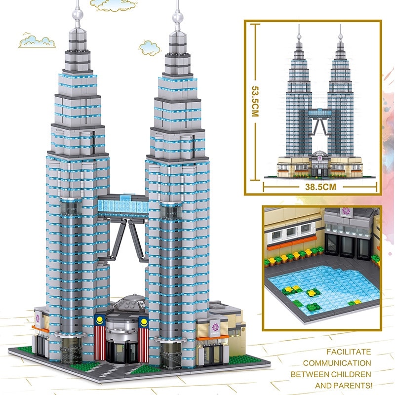 zhegao ql0965 famous building petronas twin towers in kuala lumpur malaysia 4150 - LEPIN Germany
